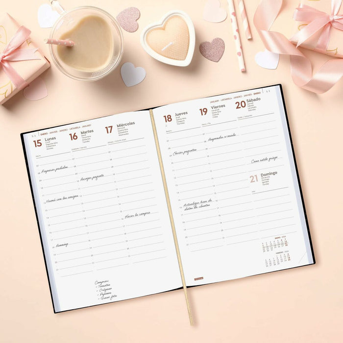 Agendă Finocam Dynamic Berlin Flower 2024 Multicolor A5 14 x 20,4 cm