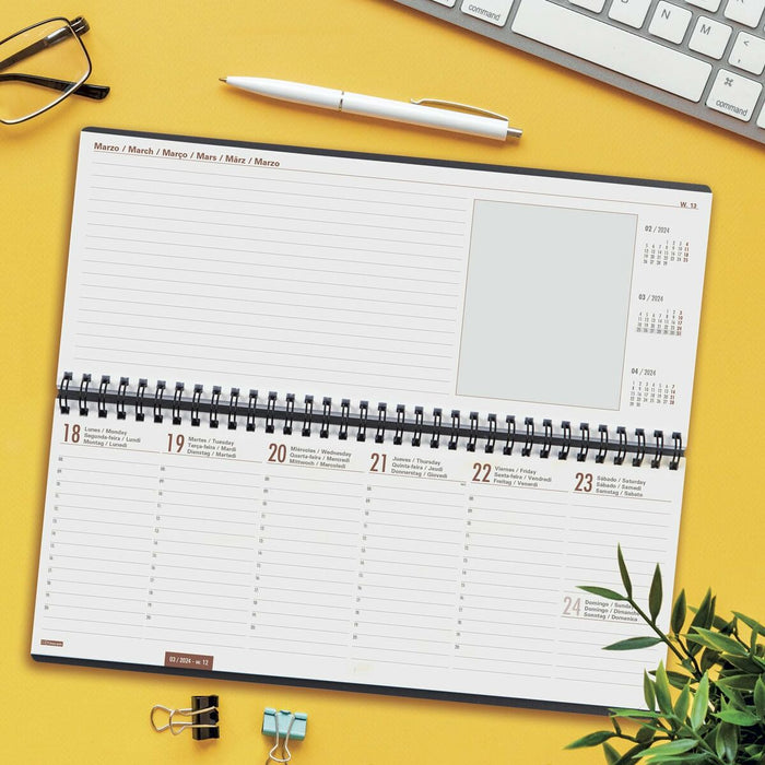 Planificator anual Finocam 2024 Gri 29 x 11,6 cm