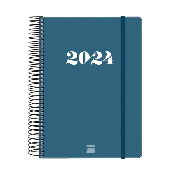 Agendă Finocam MY 2024 Albastru A5 15,5 x 21,2 cm