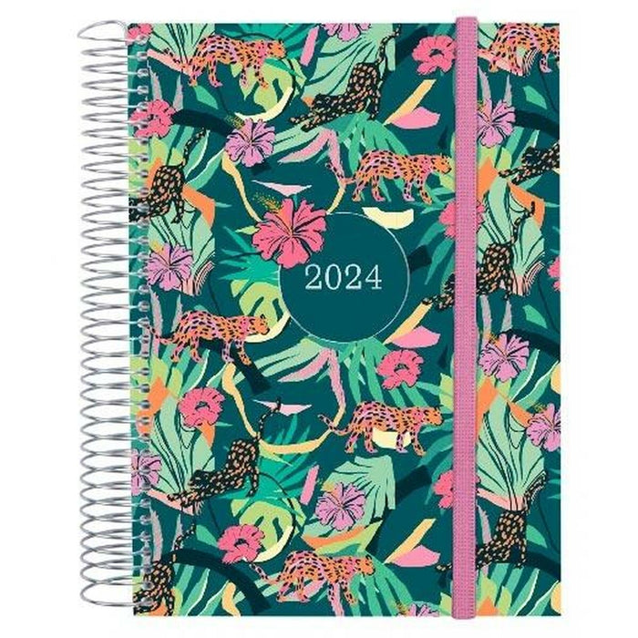 Agendă Finocam Design Collection Selvă 2024 Multicolor A5 15,5 x 21,2 cm