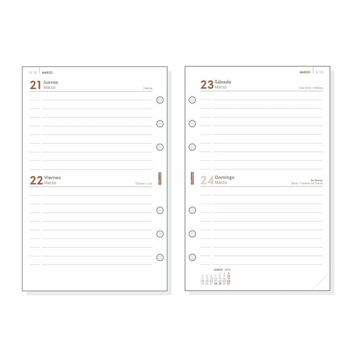 Reîncărcare pentru Agendă Finocam Open R597 2024 Alb 11,7 x 18,1 cm