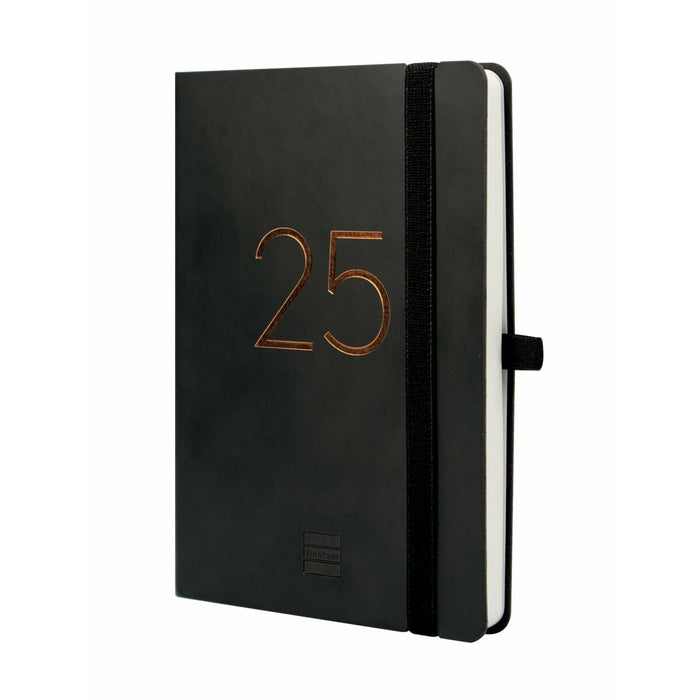 Agendă Finocam Capri Negru 11,8 x 16,8 cm 2024-2025