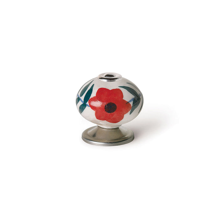 Clanță Rei e500 Rotund Roșu Floare Porțelan Metal 4 Unități (Ø 40 x 36 mm)