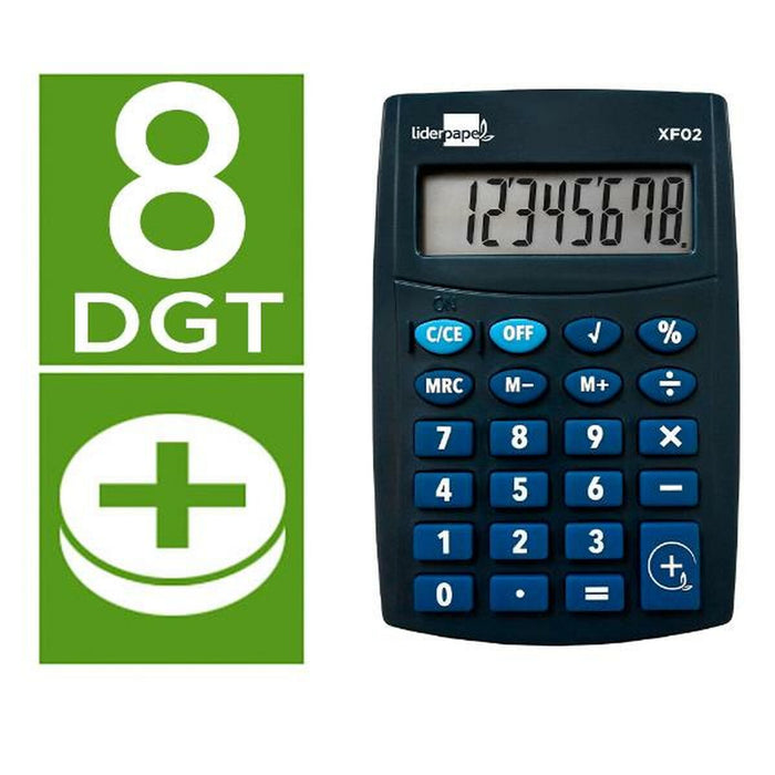 Calculator Liderpapel XF02 Albastru Plastic