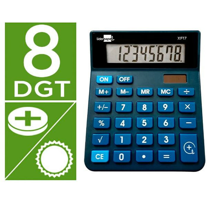 Calculator Liderpapel XF17 Albastru Plastic