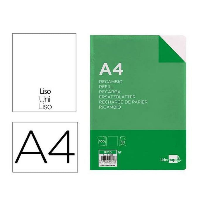 Rezervă Liderpapel RF10 Alb A4 100 Frunze