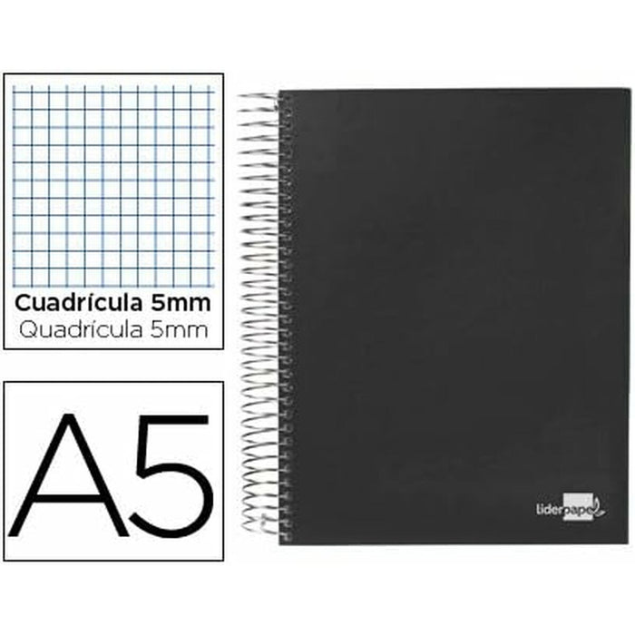 Notebook Liderpapel BJ25 Negru A5 120 Frunze