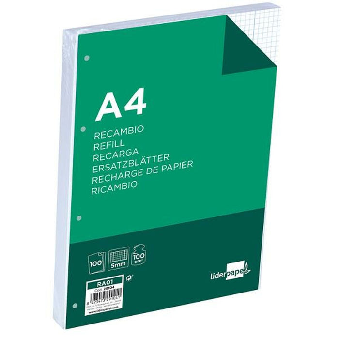 Rezervă Liderpapel RA01 Alb A4 100 Frunze
