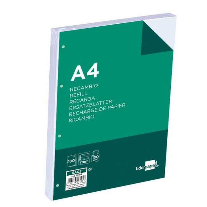 Rezervă Liderpapel RA02 Alb A4 100 Frunze