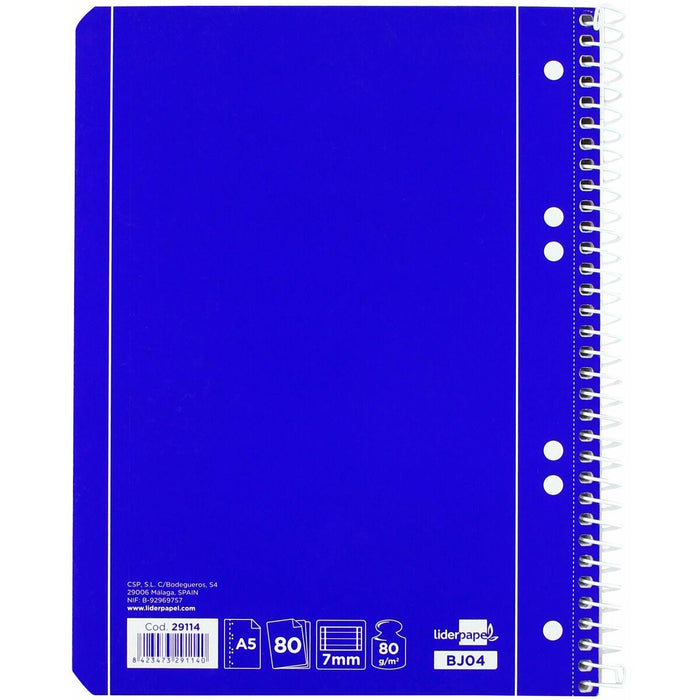 Notebook Liderpapel BJ04 Albastru A5 80 Frunze
