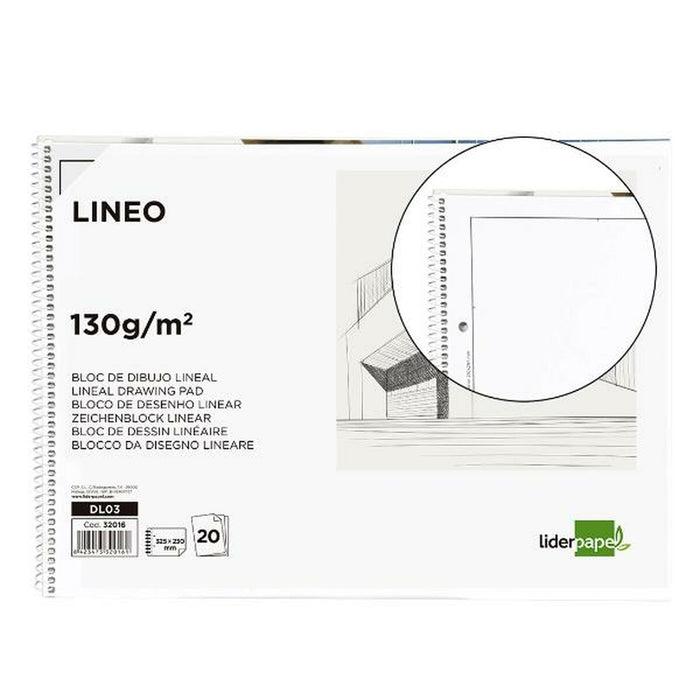 Bloc de schițe Liderpapel DL03 Alb 20 Frunze Hârtie