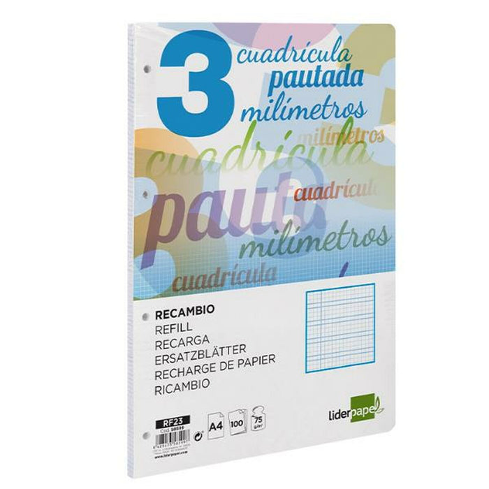 Rezervă Liderpapel RF23 Alb A4 100 Frunze