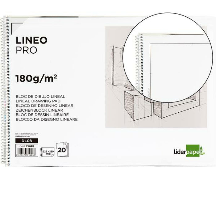 Bloc de schițe Liderpapel DL08 Alb 20 Frunze Hârtie Carton