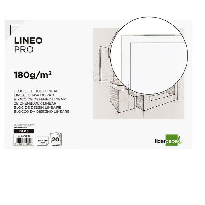 Bloc de schițe Liderpapel DL09 Alb 20 Frunze Carton