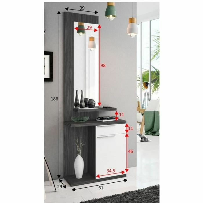 Mobilier pentru Hol KENDRA 186 x 61 x 29 cm Plastic