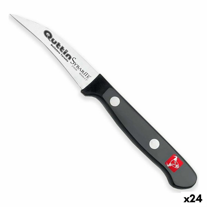 Cuțit de decojit Quttin Sybarite Negru Argintiu 6,5 cm (24 Unități)