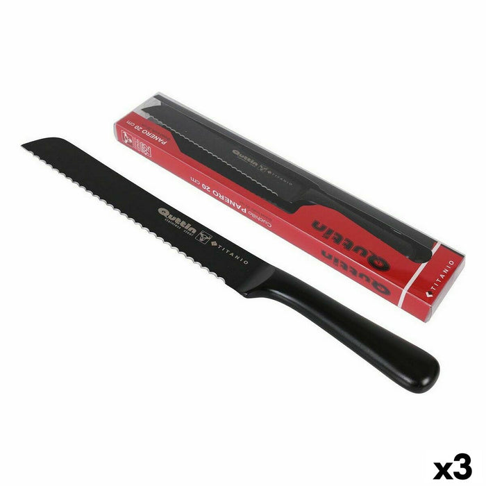 Cuțit pentru pâine Quttin Titaniu 3 Unități 20 cm