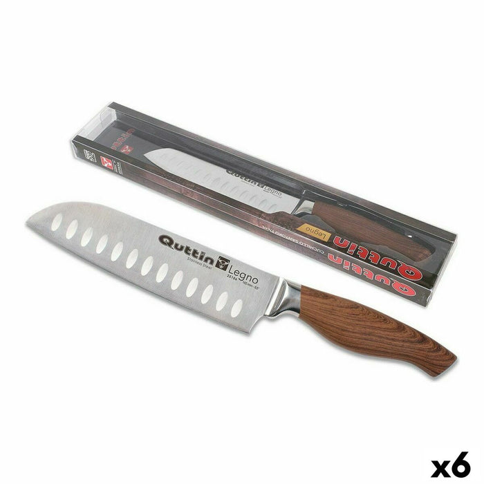 Cuțit de bucătărie Quttin Santoku Legno 17 cm (6 Unități)