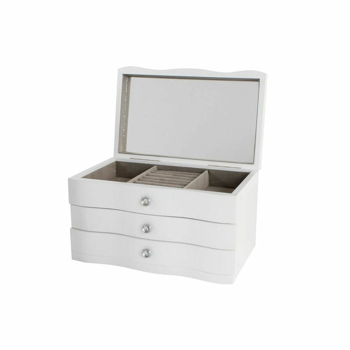 Casetă de Bijuterii DKD Home Decor 27 x 18 x 16 cm Alb Lemn MDF