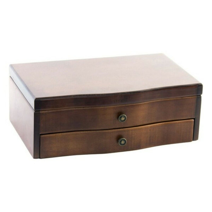 Casetă de Bijuterii DKD Home Decor Maro Lemn MDF 28 x 17 x 10 cm