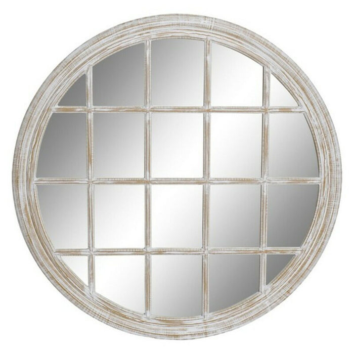 Oglindă de perete DKD Home Decor Geam Alb Fier Lemn MDF murat (90 x 2 x 90 cm)