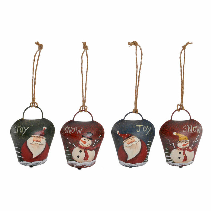 Decorațiune Suspendată DKD Home Decor Crăciun Roșu Verde Metal (4 pcs) (5 x 2.5 x 7 cm)