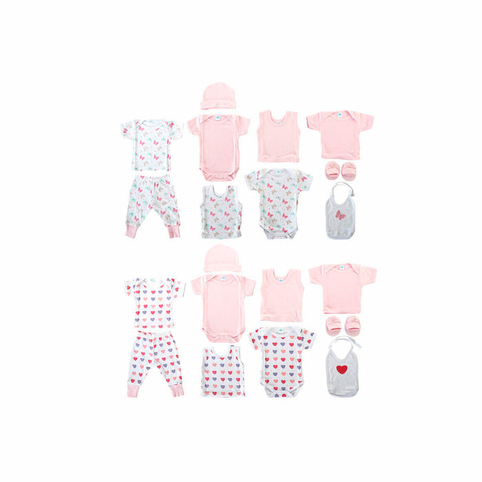 Set de lenjerie/haine DKD Home Decor Alb Roz (2 Unități) Bumbac 0-6 Luni