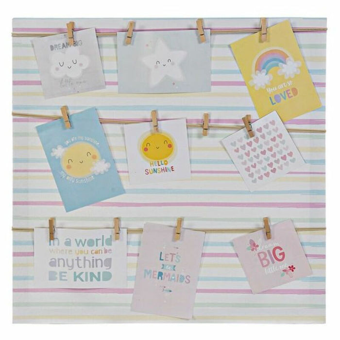 Suport pentru Poze DKD Home Decor Sunshine Multicolor Pânză Bebeluș 50 x 2 x 50 cm
