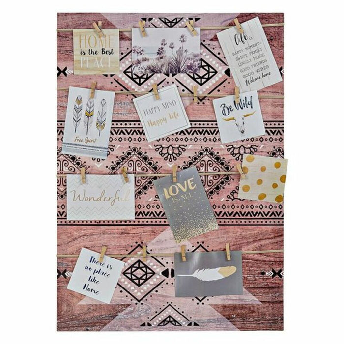 Suport pentru Poze DKD Home Decor Maro Pânză Etnic 50,5 x 3,5 x 70 cm