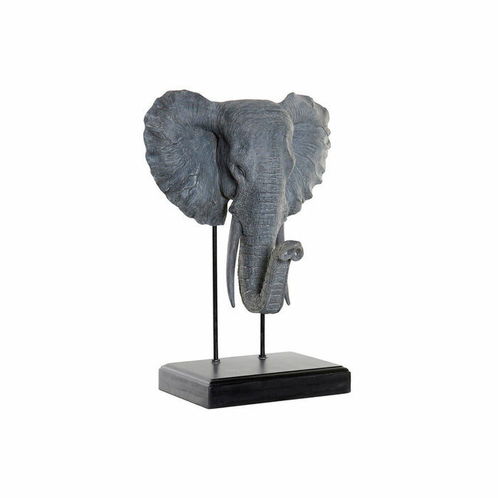 Figură Decorativă DKD Home Decor Elefant Negru Gri Metal Rășină (40 x 28 x 56 cm)