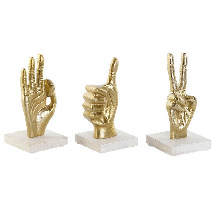 Figură Decorativă DKD Home Decor Negru 10 x 10 x 20 cm Loft Mâini (3 Unități)