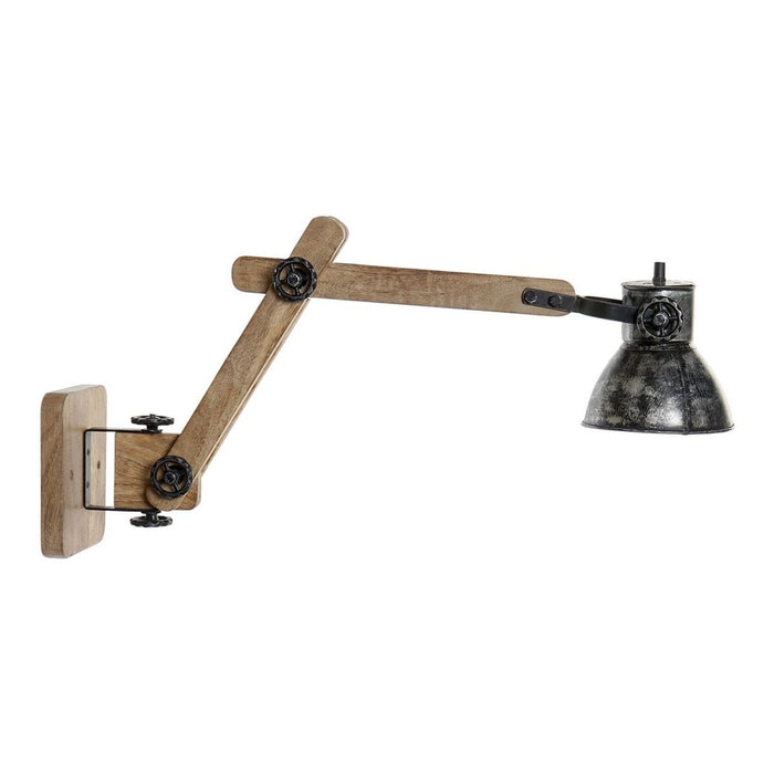 Lampă de Perete DKD Home Decor Negru Gri Natural Lemn Metal 25 W Vintage 220 V 18 x 78 x 37 cm
