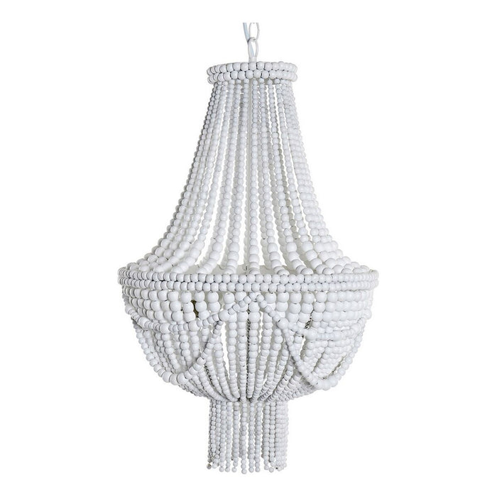 Lustră DKD Home Decor Alb Metal Plastic Lemn MDF 40 W 220 V 40 x 40 x 60 cm