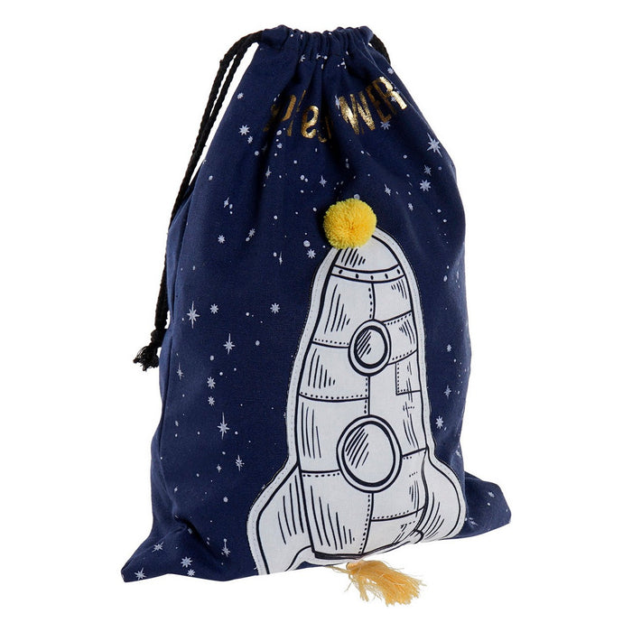 Geantă DKD Home Decor Explore the Universe Albastru Alb Compus 26 x 1 x 37 cm