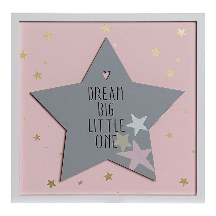 Figură Decorativă DKD Home Decor Stea LED Gri Roz 30 x 3 x 30 cm
