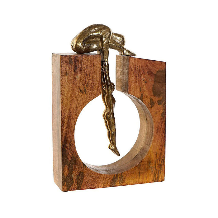 Figură Decorativă DKD Home Decor Aluminiu Lemn de mango (25 x 7.5 x 39 cm)