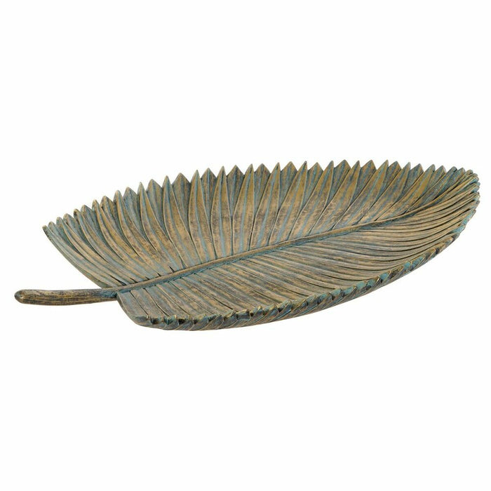 Decorațiune pentru Centrul Mesei DKD Home Decor 39 x 23 x 5 cm Gri Auriu* Tropical Frunza a unei plante