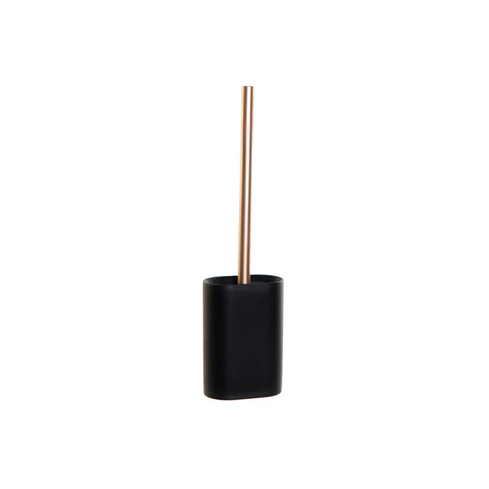 Perie pentru toaletă DKD Home Decor Negru Auriu* Rășină 10 x 6 x 40 cm