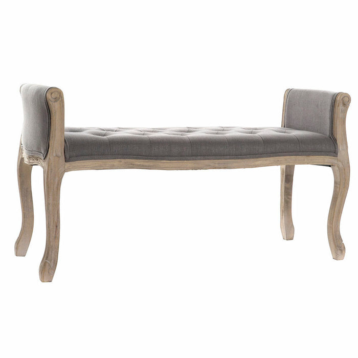 Banchetă DKD Home Decor Natural Gri închis Lemn de cauciuc Pânză 109 x 44,5 x 60 cm