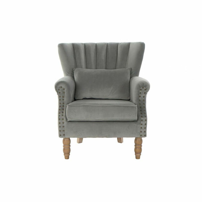 Fotoliu DKD Home Decor Natural Gri deschis Lemn de cauciuc 73 x 75 x 87 cm
