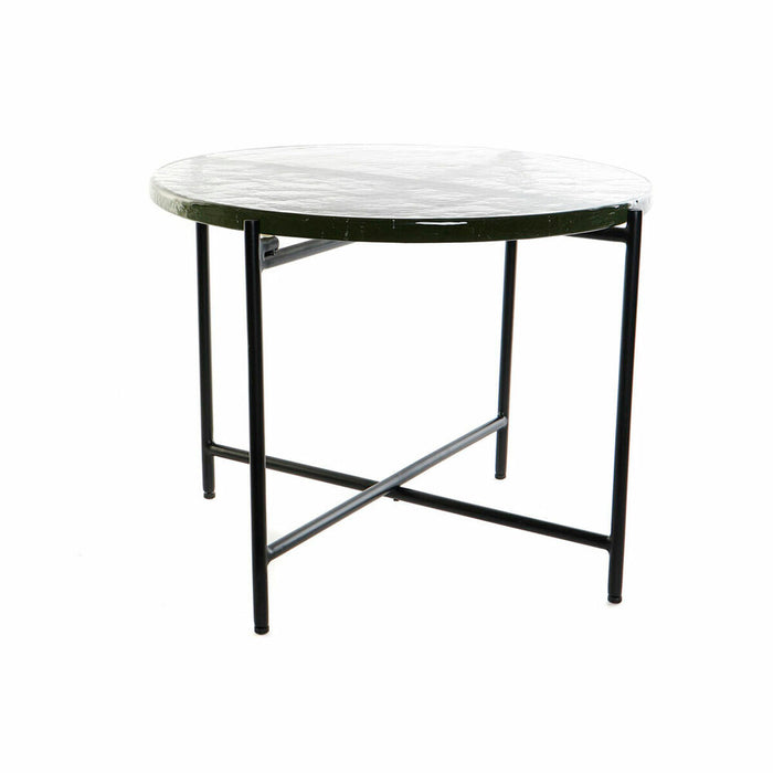 Masa laterală DKD Home Decor Geam Negru Metal Modern (50 x 50 x 42 cm)