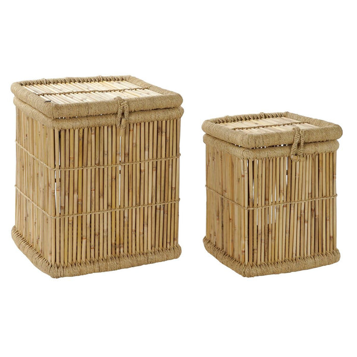 Set de Coșuri DKD Home Decor Natural Въже Bambus (46 x 46 x 55 cm)