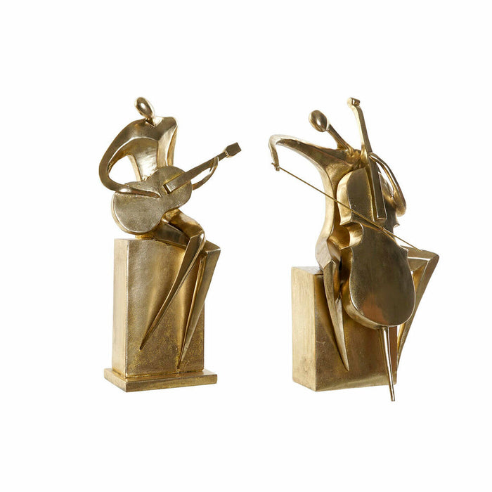 Figură Decorativă DKD Home Decor 31 x 18 x 45 cm Auriu* Muzician (2 Unități)