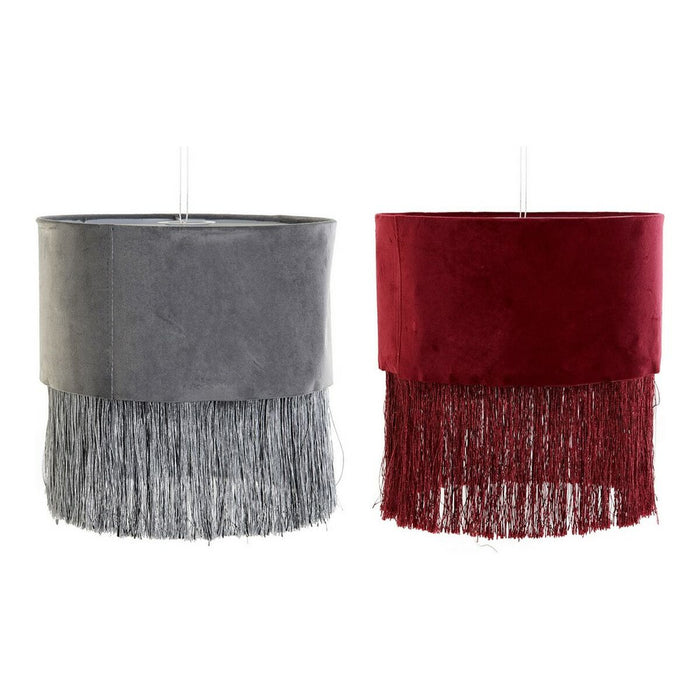 Abajur DKD Home Decor 8424001773930 Gri Bordo Metal Кадифе Franjuri Sixties 30 x 30 x 29 cm (2 Unități)