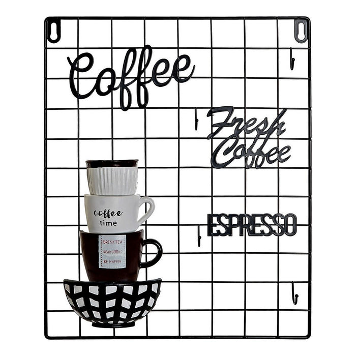Decorațiune de Perete DKD Home Decor Coffee Alb Negru Vintage 30 x 4 x 38 cm