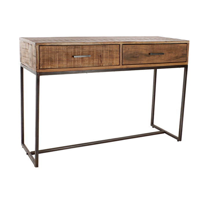 Consolă DKD Home Decor Negru Metal Maro Salcâm Vintage (120 x 40 x 81 cm)