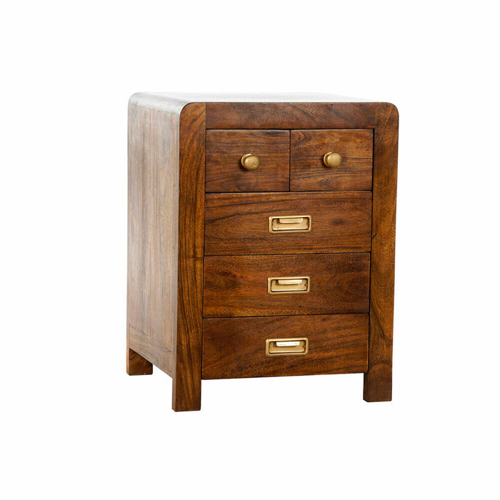 Noptieră DKD Home Decor Maro Auriu* Natural Salcâm 45 x 40 x 61 cm