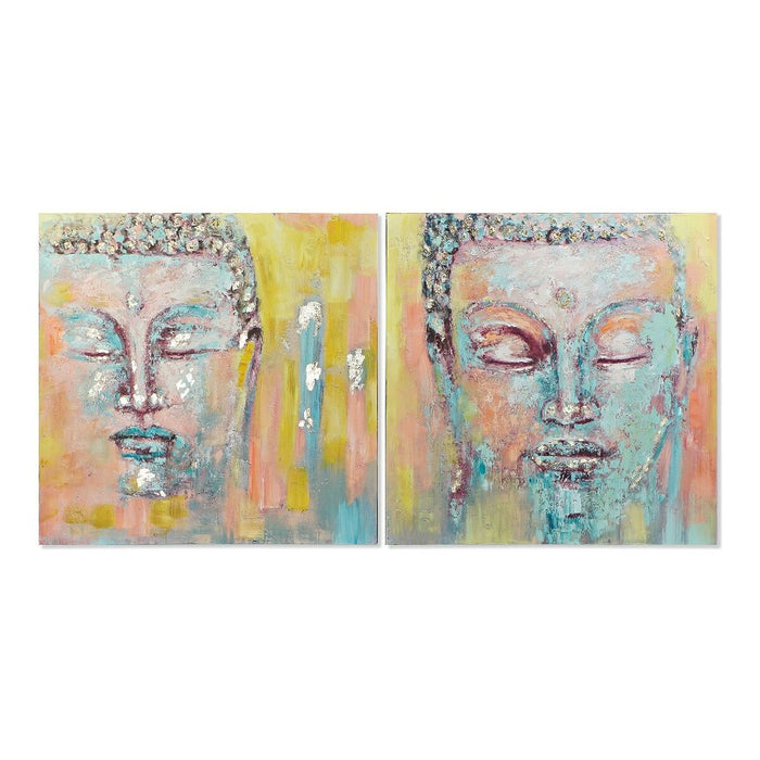 Tablou DKD Home Decor Buda 100 x 3,5 x 100 cm Buda Oriental (2 Unități)