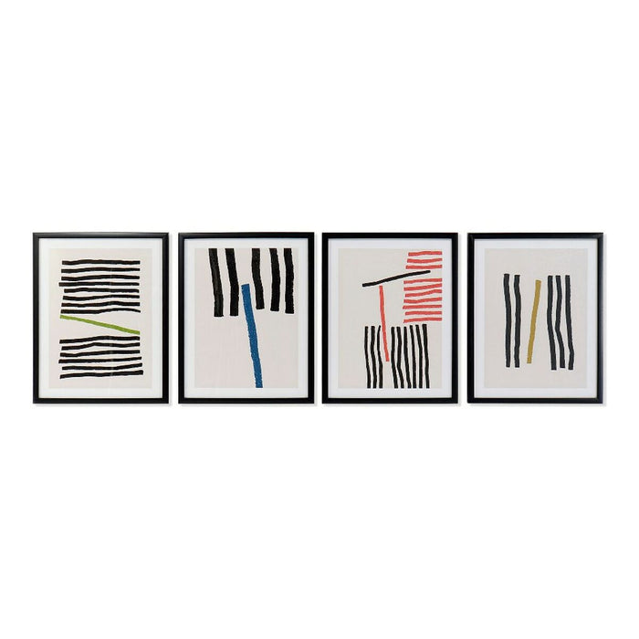 Tablou DKD Home Decor Lines Abstract Modern 35 x 3 x 45 cm (4 Unități)