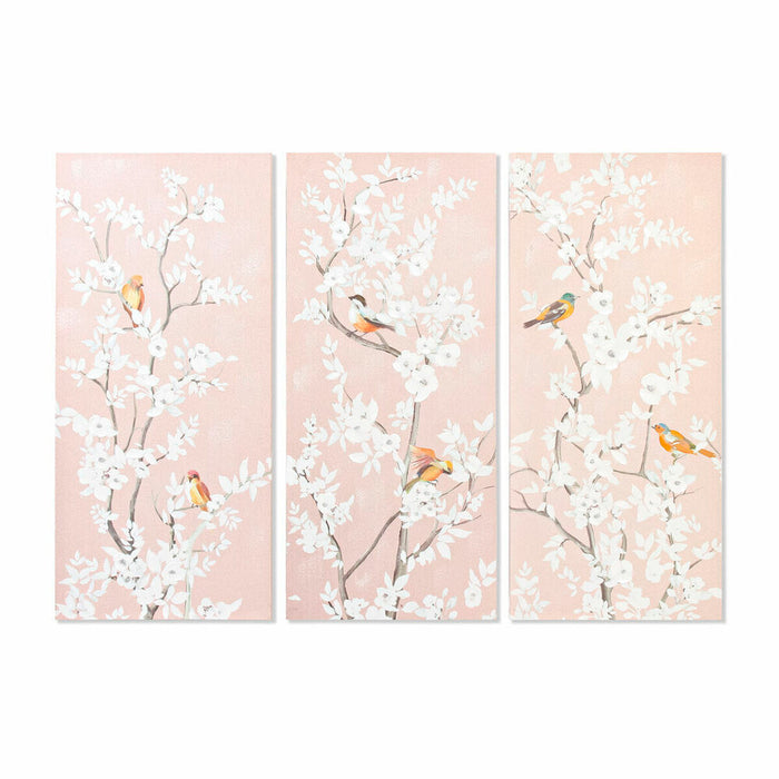 Tablou DKD Home Decor Pasăre Oriental 40 x 3 x 90 cm (3 Unități)
